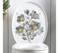 Autocollant imperméable en PVC pour abattant de WC Motif floral 3D