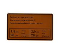 Autocollant indiquant la pression des pneus pour Porsche 911 de 1965 à 1972 et 914-4