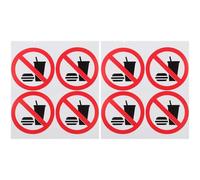 Autocollant Interdit de Manger et Boire en PVC 4 Pièces Adhésif | Pose sans Outil, Application Rapide, pour Portes Métalliques et Vitres, Usage Extérieur, Bureaux et Restaurants