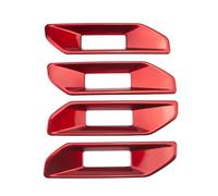 Autocollant Intérieur Compatible Avec Ford Pour Ranger Pour Everest 2023 4 Pièces Poignée Porte Intérieure Accoudoir Panneau Couverture Garniture Décorative(Red)