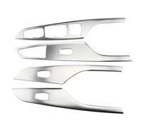 Autocollant Intérieur Compatible Avec Hyundai Pour Kona Pour Kauai 2017 2018 2019 2020-2022 4 Pièces LHD Panneau Bouton Lève-vitre Couvercle Autocollant D'accoudoir Porte(Silver)