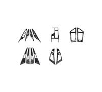 Autocollant Intérieur Console Centrale Kit De Garnitures Intérieures Pour Sonata 8 2011-2014, Bandes Décoratives En ABS À Motif Grain Acajou Noir(Full Set (13 Pieces) A)