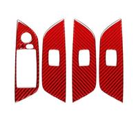 Autocollant Intérieur Panneau de Levage de fenêtre de Voiture intérieur en Fiber de Carbone, Autocollant décoratif, Accessoires pour BMW pour X1 E84 2009 - 2015 Autocollant Décoratif(Red Carbon LHD)