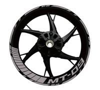 Autocollant Jante Moto Autocollants pour Jantes De Moto pour Yamaha MT09 MT-09 MT 09 : Bandes Réfléchissantes, Autocollants pour Moyeux, Taille 17 Pouces Réfléchissant Stickers(Couleur 2)