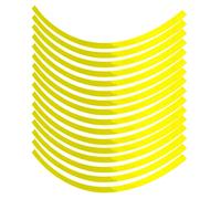 Autocollant Jante Pneu réfléchissant, Ensemble Complet D'autocollants de Bord de Jante de 16 "à 19" Pouces, Liseret de Jante Moto pour Jantes Moto Voiture Vélo Sport Design(Jaune)