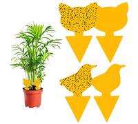 Autocollant Jaune Plante, 60pcs Pièges Engluées Autocollants Colle Double-Face Étanche Jaunes Attrape Mouches Pucerons Blanches, Parfait Contre la vermine pour Jardin Plante Fleur Fruits (2 Formes)