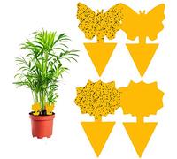Autocollant Jaune Plante, 60pcs Pièges Engluées Autocollants Colle Double-Face Étanche Jaunes Attrape Mouches Pucerons Blanches, Parfait Contre la vermine pour Jardin Plante Fleur Fruits (2 Formes)