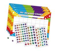 Autocollant joyeux en forme d'étoile avec feuille de tableau coloré « My Chore » pour enfants, bon comportement et encouragement des tâches quotidiennes, transfert de renforcement positif