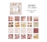 Autocollant Kawaii Décoratif De Base, 100 Pièces, Papeterie, Compte À Main Du Système Salin, Déchet, Pour Journal Agenda, Scrapbooking