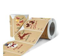 Autocollant Kawaii Pour Scellage D'étiquettes De Noël, Papier Kraft Esthétique, Fournitures De Papeterie De Remerciement, Scrapbook Décoratif, 50 Pièces