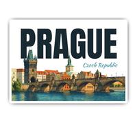 Autocollant laminé 300 mm 1 pièce - Prague Charles Bridge République tchèque extérieur géant