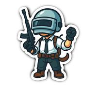 Autocollant laminé 300 mm 1 pièce - Ultra grand autocollant mural Battle Royale Gamer imperméable