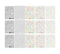 Autocollant Lettre Anglaise 1,3 cm avec Ins Style Petite Taille Imperméable Guka Décoratif Lettre Numérique Autocollant Compte Main