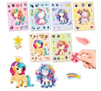 Autocollant Licorne, Arc - en - Ciel Cheval Autocollant, Petit Animal Puzzle Autocollant, pour Les Enfants, bébé Puzzle DIY Puzzle d'enseignement précoce Autocollant