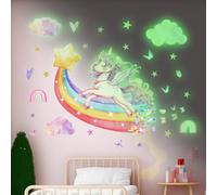 Autocollant Lumineux Licorne Lueur Arc en Ciel Autocollants Autocollant Mural Licorne qui Brille Dans le Noir Autocollant Licorne Autocollants Muraux Fluorescents pour la Décoration de la Chambre