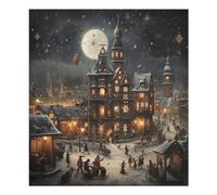 Autocollant magnétique imperméable pour lave-vaisselle Motif village de Noël Idéal pour décorer la maison ou la cuisine 58,4 x 66 cm