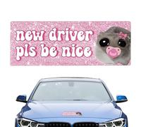 Autocollant magnétique pour conducteur, motif animal amusant avec impression lumineuse, visibilité claire du message, utilisation facile, outil de voiture, accessoire de conduite pour les nouveaux