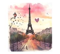Autocollant magnétique pour lave-vaisselle Motif Tour Eiffel romantique Rose 58,4 x 66 cm