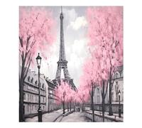 Autocollant magnétique pour lave-vaisselle Motif Tour Eiffel romantique Rose 58,4 x 66 cm