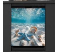 Autocollant magnétique réutilisable pour réfrigérateur Motif coquillages du monde sous-marin