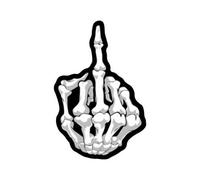 Autocollant main squelette biker doigt d'honneur 8-2 - Taille : 8 cm