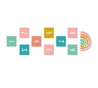 Autocollant Marelle - Décalcomanie De Sol Intérieur | Tapis De Jeu Éducatif À Chiffres | Parcours De Puzzle Mural Pour Activités D'Apprentissage Et Divertissement