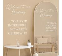 Autocollant Mariage “Welcome to Our Wedding” en Lettres Vinyle - Stickers Lettres pour Miroir et Panneau de Bienvenue Mariage - Autocollants Décoratifs de Mariage pour Miroirs, Vitres et Panneaux