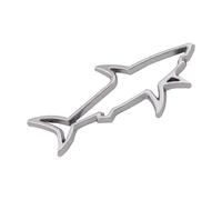 Autocollant Métallique Voiture | Autocollants Et Décalcomanies Requin Pour Voiture | Étiquette Décoration Creuse Résistante Intempéries Pour Côté Cadre Immatriculation
