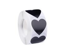 Autocollant MéTallisé 500Pcs Roll Cartoon Heart-shaped Reward Decorative Stickers 8 Colors 2.5x2.3cm Heart(Black)