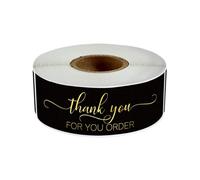 Autocollant MéTallisé Lot de 120 autocollants «Merci for votre commande» for sceller les enveloppes, décorer et décorer vos articles de papeterie.(Clear)