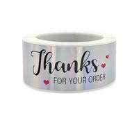 Autocollant MéTallisé Lot de 120 autocollants «Merci for votre commande» for sceller les enveloppes, décorer et décorer vos articles de papeterie.(Multi-Colored)