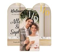 Autocollant miroir de mariage personnalisé Bienvenue sur notre panneau de mariage, autocollant vinyle personnalisé avec lettres des noms des mariés, Cadeau de mariage personnalisé