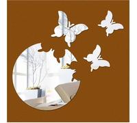 Autocollant Miroir - DIY - 3D Papillon - Argent - Acrylique - Décoration Murale