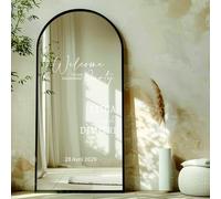 Autocollant Miroir En Vinyle «Bienvenue À Notre Fête De Fiançailles», Autocollant De Bienvenue Personnalisé For Mariage, Noms Et Dates Personnalisables For Miroir, Acrylique - Veille - Réception(27x42