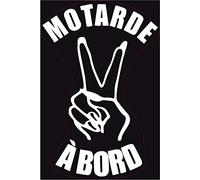 Autocollant Motarde à Bord main ongles moto sticker logo 3 Taille : 8 cm Couleur : blanc