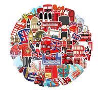 Autocollant motif bus rouge, imperméable, esthétique, tendance, décalcomanies | Scrapbook, papeterie, carnet, bouteilles d'eau, ordinateur portable, bagages, tasse, planche à roulettes