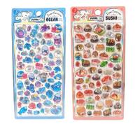 Autocollant motif sushi en relief pour cadeau créatif, jeu sensoriel, activité artistique et décoration d'intérieur, fournitures d'artisanat pour enfants