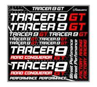 Autocollant Moto, Autocollant Vinyle Moto pour Yama&Ha Tracer 9 GT, Peut êTre Utilisé comme Autocollant pour Le CaréNage du RéServoir D'Essence De La Moto (Rouge+Blanc)