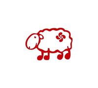 Autocollant mouton basque lauburu croix couleur sticker - Taille : 4 cm - Couleur : vert