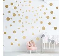 Autocollant mural 100 points pour la chambre d'enfant - ensemble d'autocollants muraux - points à coller sur la décoration murale autocollant mural - film mural, Or
