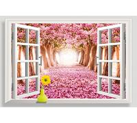 Autocollant mural 3D amovible en vinyle d'une fausse fenêtre avec une vue sur la mer