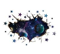 Autocollant mural 3D auto-adhésif en PVC, papier peint décoratif ciel étoilé cosmique pour salon chambre à coucher salle d'étude 70x50cm 4 pièces