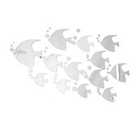 Autocollant mural 3D, autocollant mural miroir amovible, autocollant mural amovible poisson rouge bricolage, autocollant miroir argenté amovible, autocollant décor à la maison