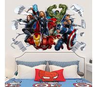 Autocollant mural 3D - Avengers : Mur d'escalade - Salon, chambre à coucher, cuisine, salle à manger, décoration de maison, cadeau, sticker mural 6 autocollants Marvel,Autocollants Marvel 4,5 autocoll