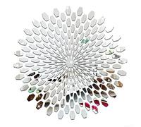 Autocollant mural 3D en acrylique amovible - Mosaïque créative - Pour salon, chambre à coucher, couloir, escalier - Décoration d'intérieur moderne (argenté)