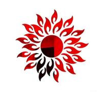 Autocollant mural 3D en acrylique amovible pour décoration d'intérieur, design unique d'art solaire pour intérieur élégant (rouge)