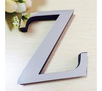 Autocollant mural 3D lettre argentée miroir 150 mm, lettre Z