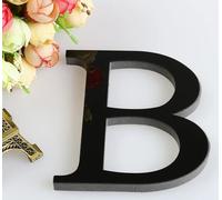 Autocollant mural 3D lettre noire miroir 150 mm, lettre B