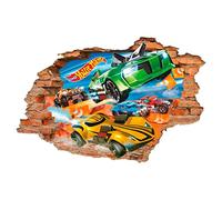 Autocollant mural 3D personnalisé Hot Cars, autocollant mural jouets, voiture, décor