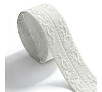 Autocollant mural 3D rétro en mousse XPE pour plafond - 10 m - Garniture d'angle décorative avec dos autocollant - Bande de moulage flexible étanche pour décoration de cadre de porte ou mur (blanc)